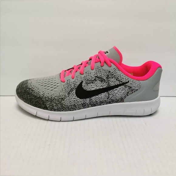 Nike Girls/Woman Free Run Size 7y Running Grey /black/ Pink Trainers 904258-001 - Picture 4 of 8